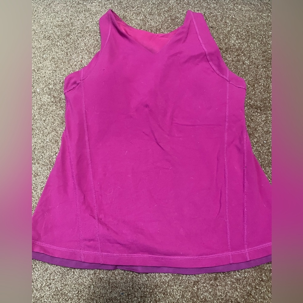 Vintage Lululemon! Bright fuchsia high neck tank.